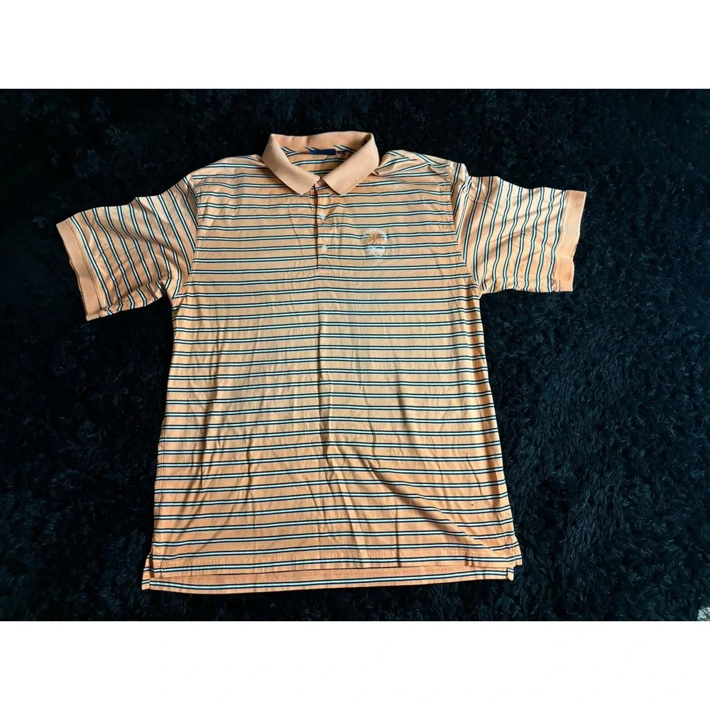 Bobby Jones Golf Polo Shirt Striped Men's XL KIAWAH ISLAND OCEAN COURSE